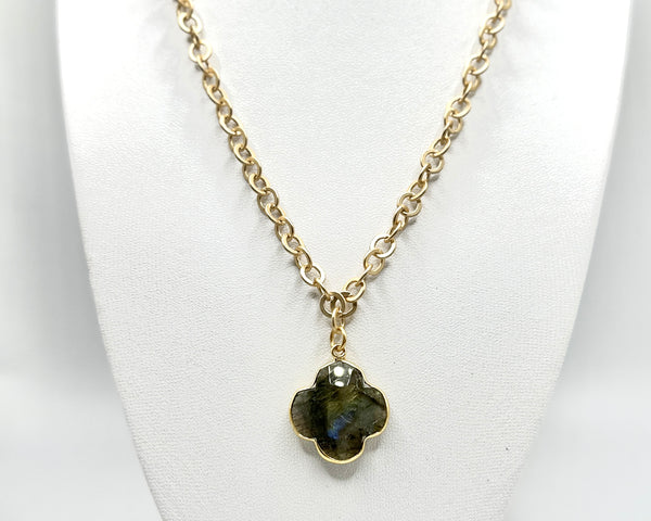 Gray Clover Necklace