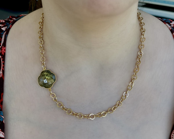 Gray Clover Necklace