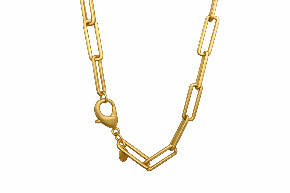 X- Large Gold Paper Clip Necklace – Swara Jewelry