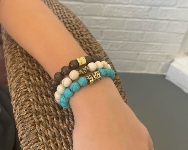 Neutral Gemstone Stretch Bracelets