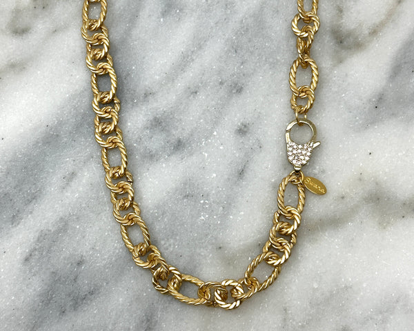Chunky Gold Pave Necklace