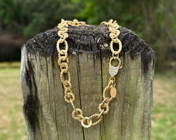 Chunky Gold Pave Necklace