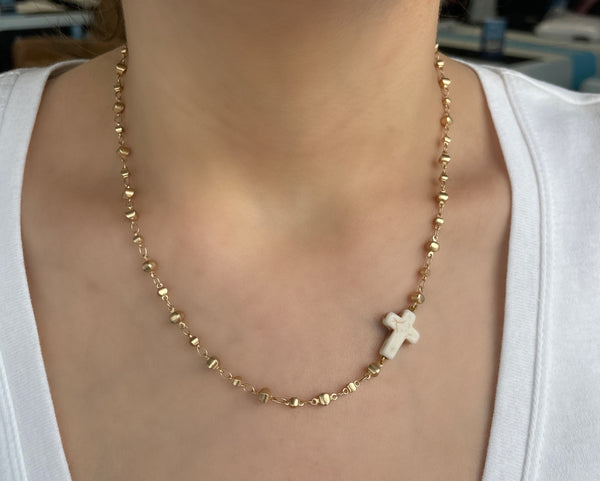 Short Gold Cross Necklace