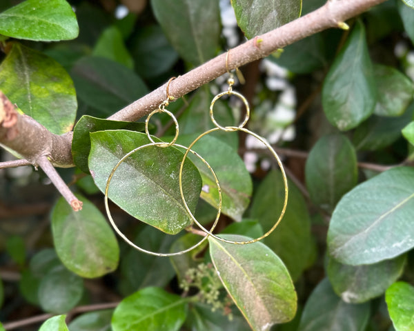 Double Hammered Hoop Earrings