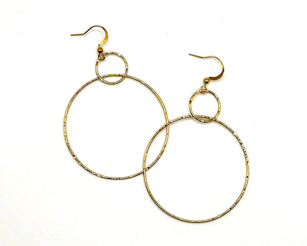 Double Hammered Hoop Earrings