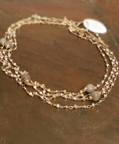 Double Layer Wire Wrapped Necklace