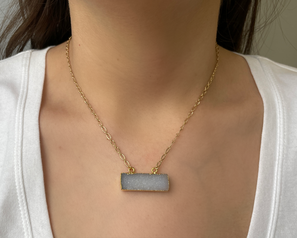 Druzy Bar Necklace