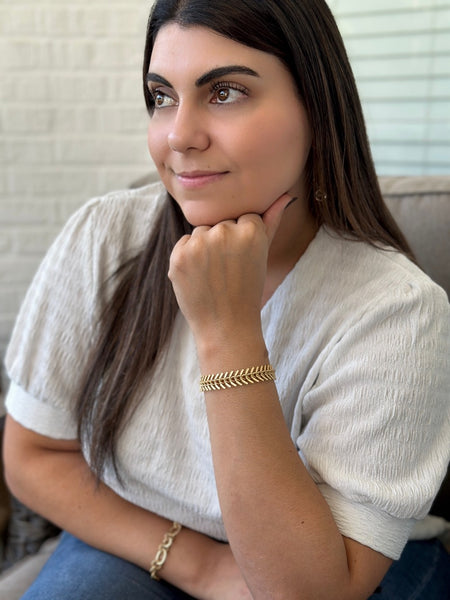 Gold Fishbone Bracelet