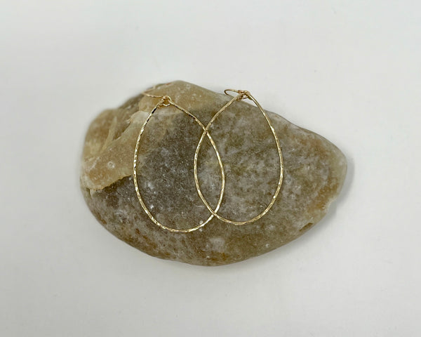 Gold Filled Hammered Hoop Handmade Earrings