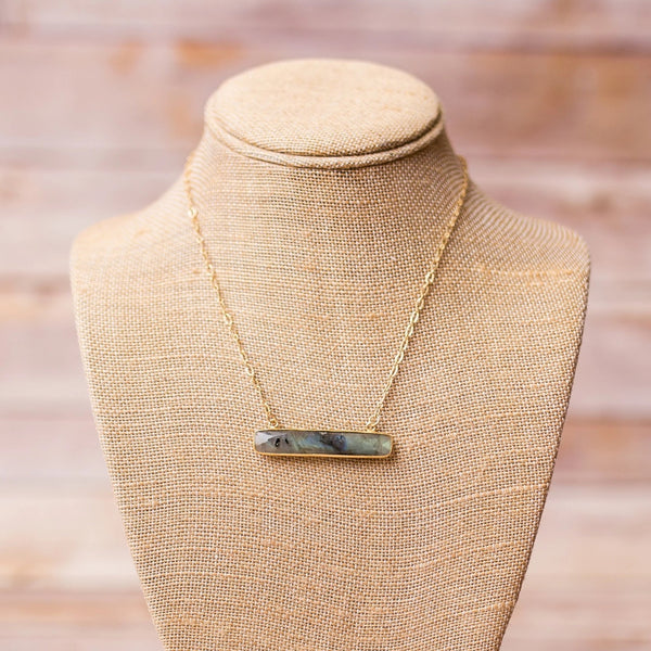 Gemstone Bar Necklace