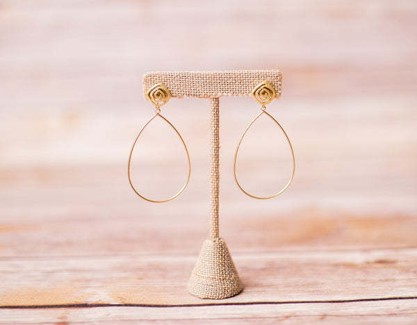 Hammered Hoop Earrings with Accent Post