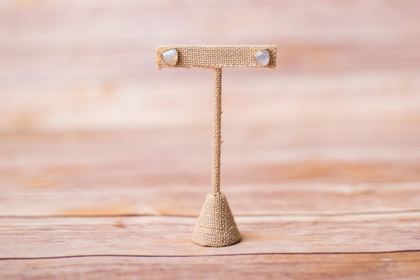 Moonstone Triangle Earrings