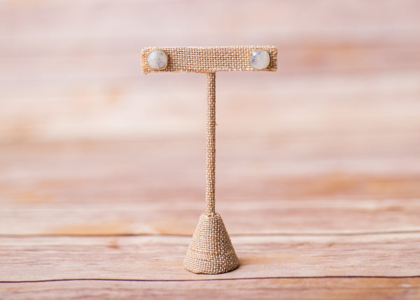 Moonstone Square Stud Earrings