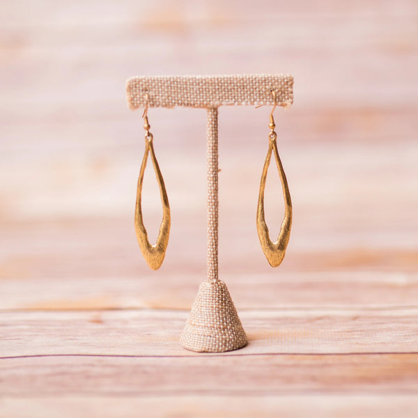 Oval Hoop Gold Plated Earrings - Swara Jewelry
