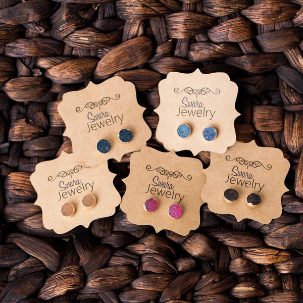 Druzy Stud Earrings - Swara Jewelry