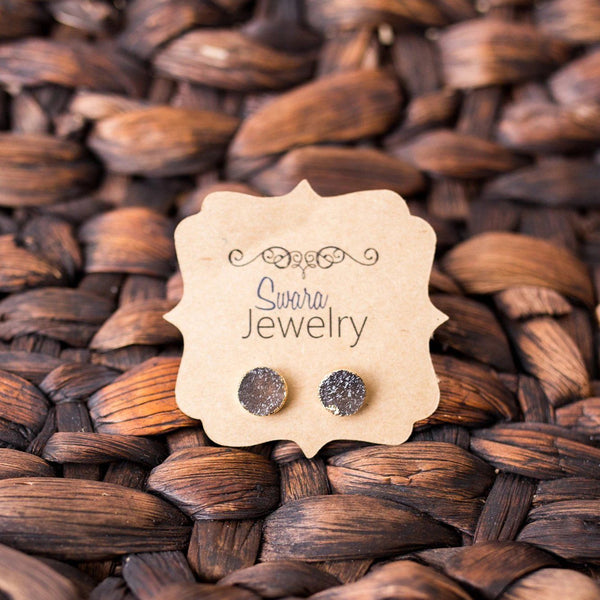 Druzy Stud Earrings - Swara Jewelry