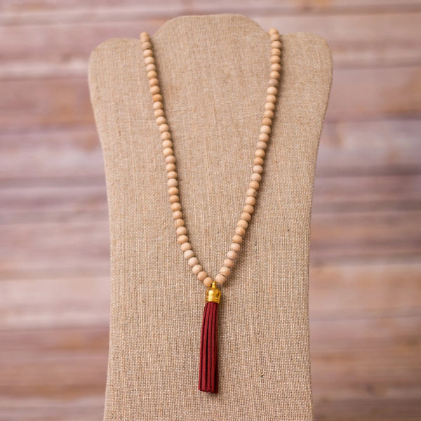 Beaded Necklace with Tassel Pendant - Swara Jewelry