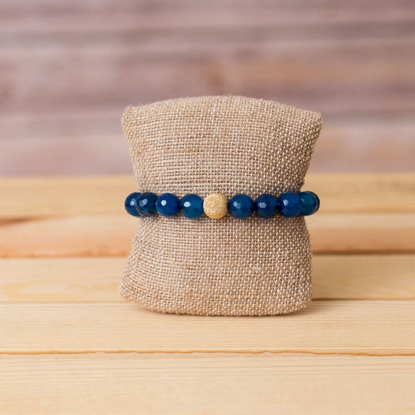 Gemstone Stretch Bracelet with Gold Filled Stardust Spacer - Swara Jewelry