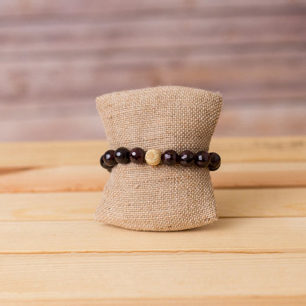 Gemstone Stretch Bracelet with Gold Filled Stardust Spacer - Swara Jewelry