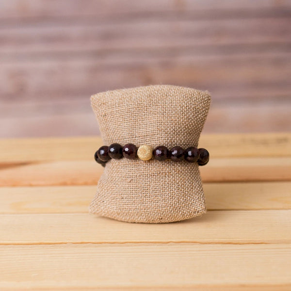 Gemstone Stretch Bracelet with Gold Filled Stardust Spacer - Swara Jewelry