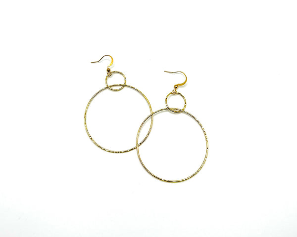 Double Hammered Hoop Earrings