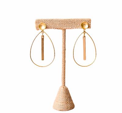 Hoop Earrings with Bar - Handmade