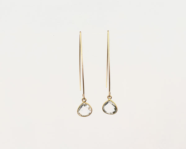 Open Oval Spike Earrings with Gemstones