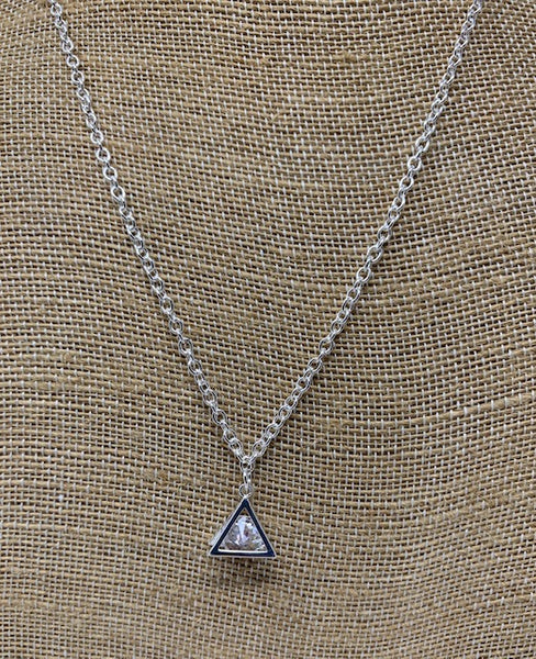 Silver Plated Necklace with Cubic Zirconia Pendant - Swara Jewelry