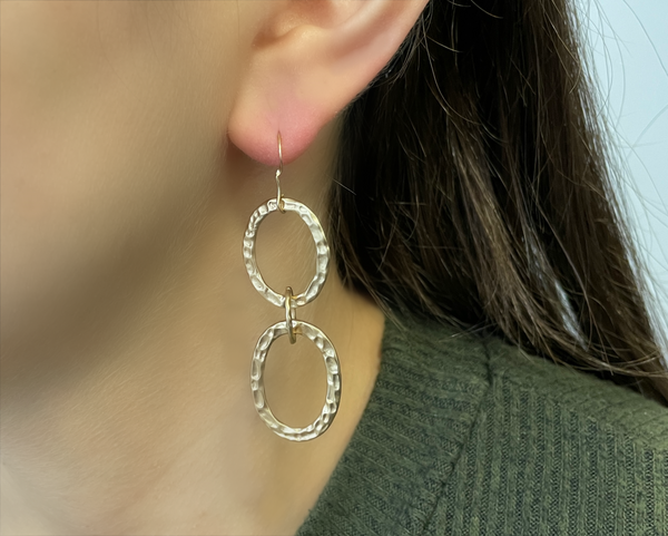 Handmade Hammered Gold Plated Earrings