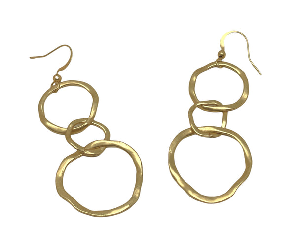 Triple Hoop Gold Earrings