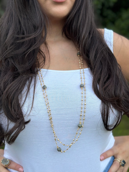 Wire Wrapped Gemstone Necklace