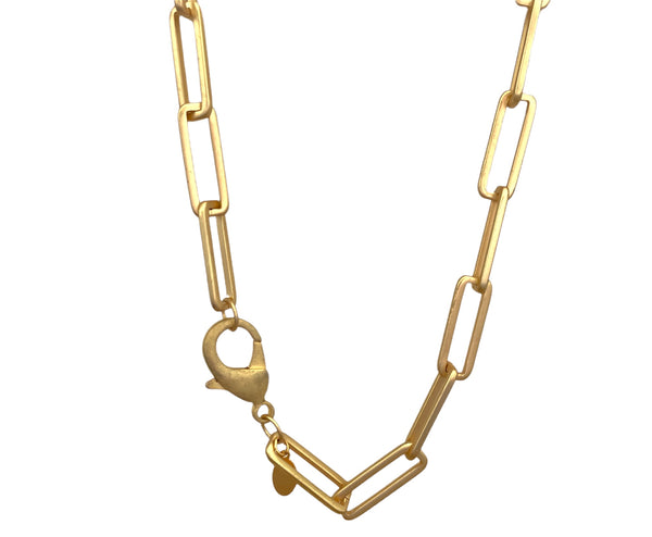 X- Large Gold Paper Clip Necklace