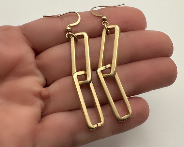 Large Gold Paper Clip Earrings