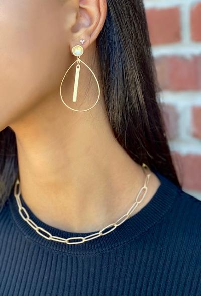 Hoop Earrings with Bar - Handmade