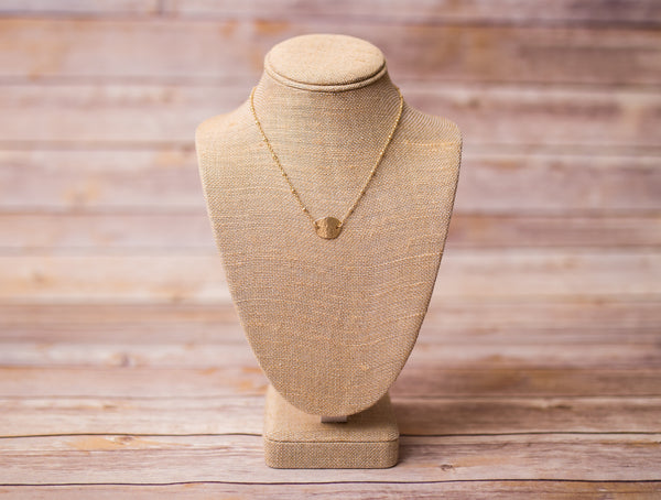 Hammered Oval Pendant Necklace