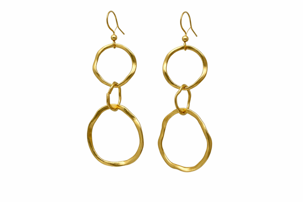 Pair of gold hoop earrings

