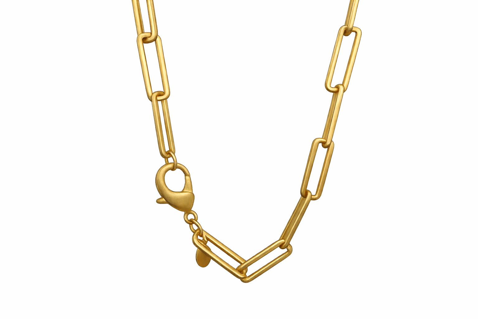 X- Large Gold Paper Clip Necklace – Swara Jewelry