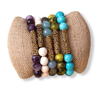 Handmade Natural Gemstone Stretch Bracelets - Swara Jewelry
