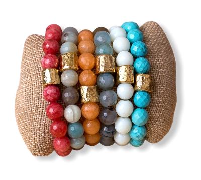 Handmade Natural Gemstone Stretch Bracelets - Swara Jewelry