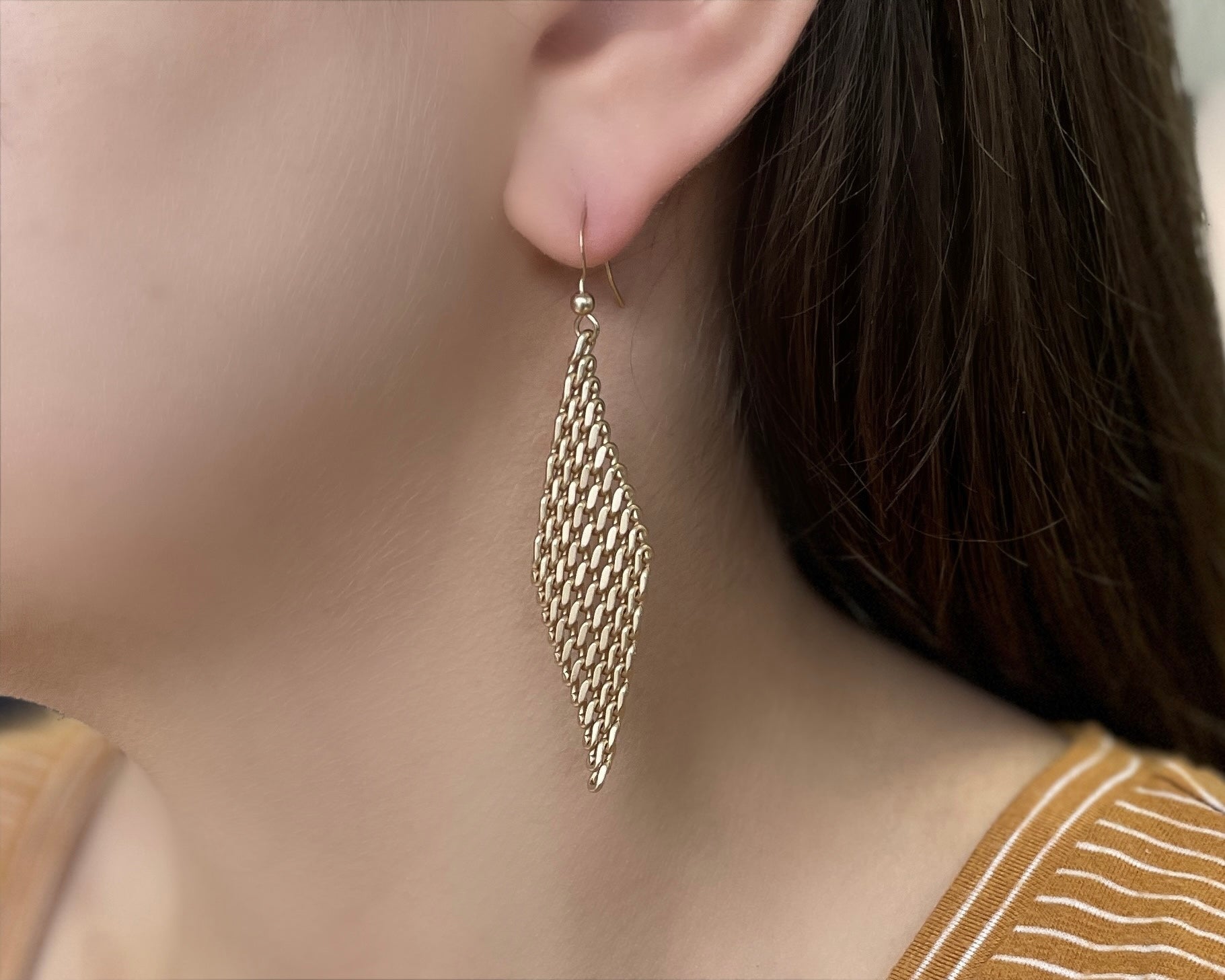 Gold Mesh Earrings Swara Jewelry