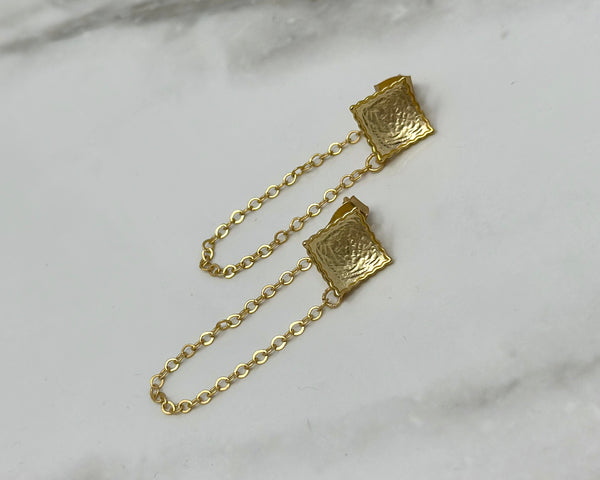 Gold Chain Stud Earrings