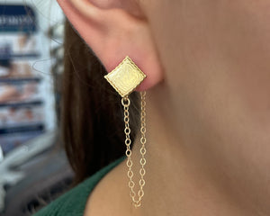 Gold Chain Post Earrings