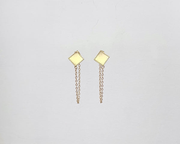 Gold Chain Post Earrings