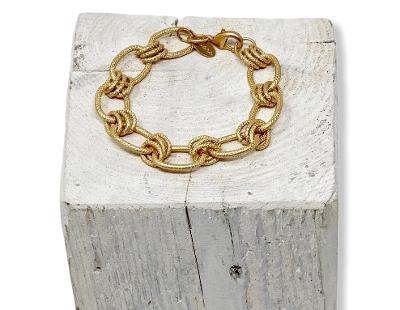 Gold Plated Chunky Chain Bracelet - Handmade -  Swara Jewelry