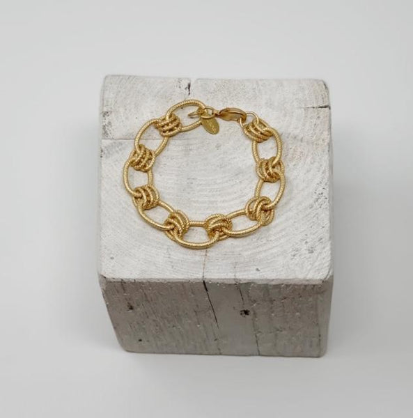 Gold Plated Chunky Chain Bracelet - Handmade -  Swara Jewelry