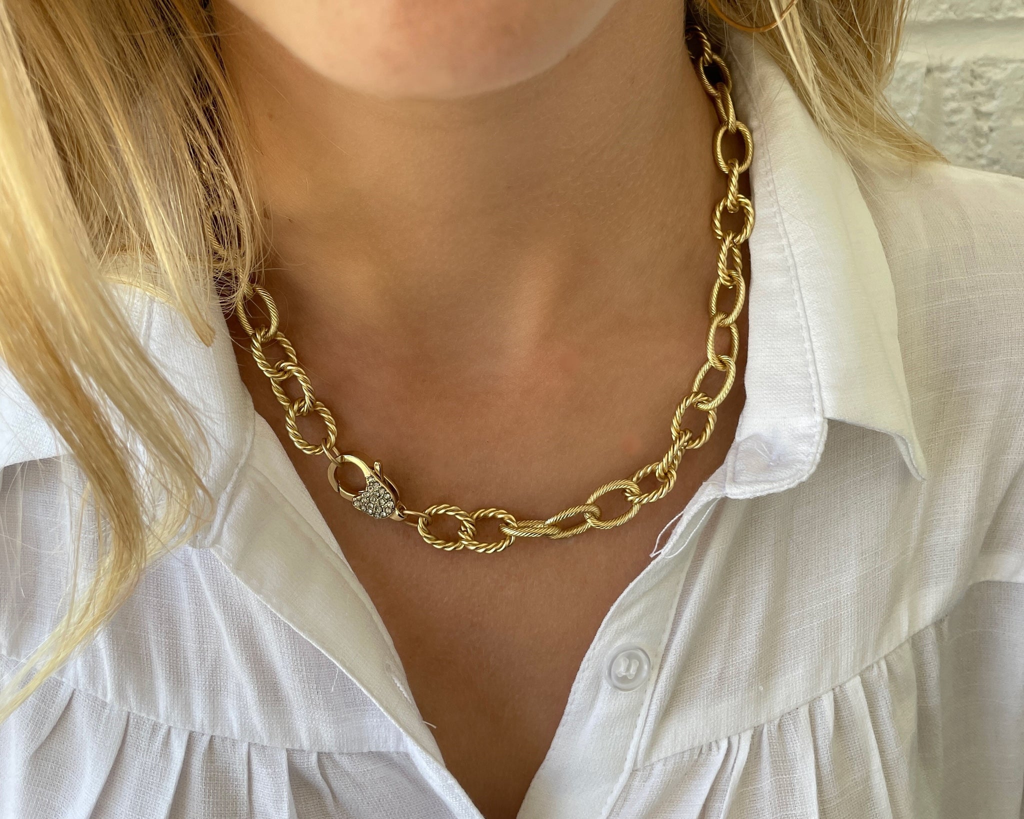 Chunky Gold Pave Necklace