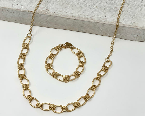 Long Gold Statement Necklace
