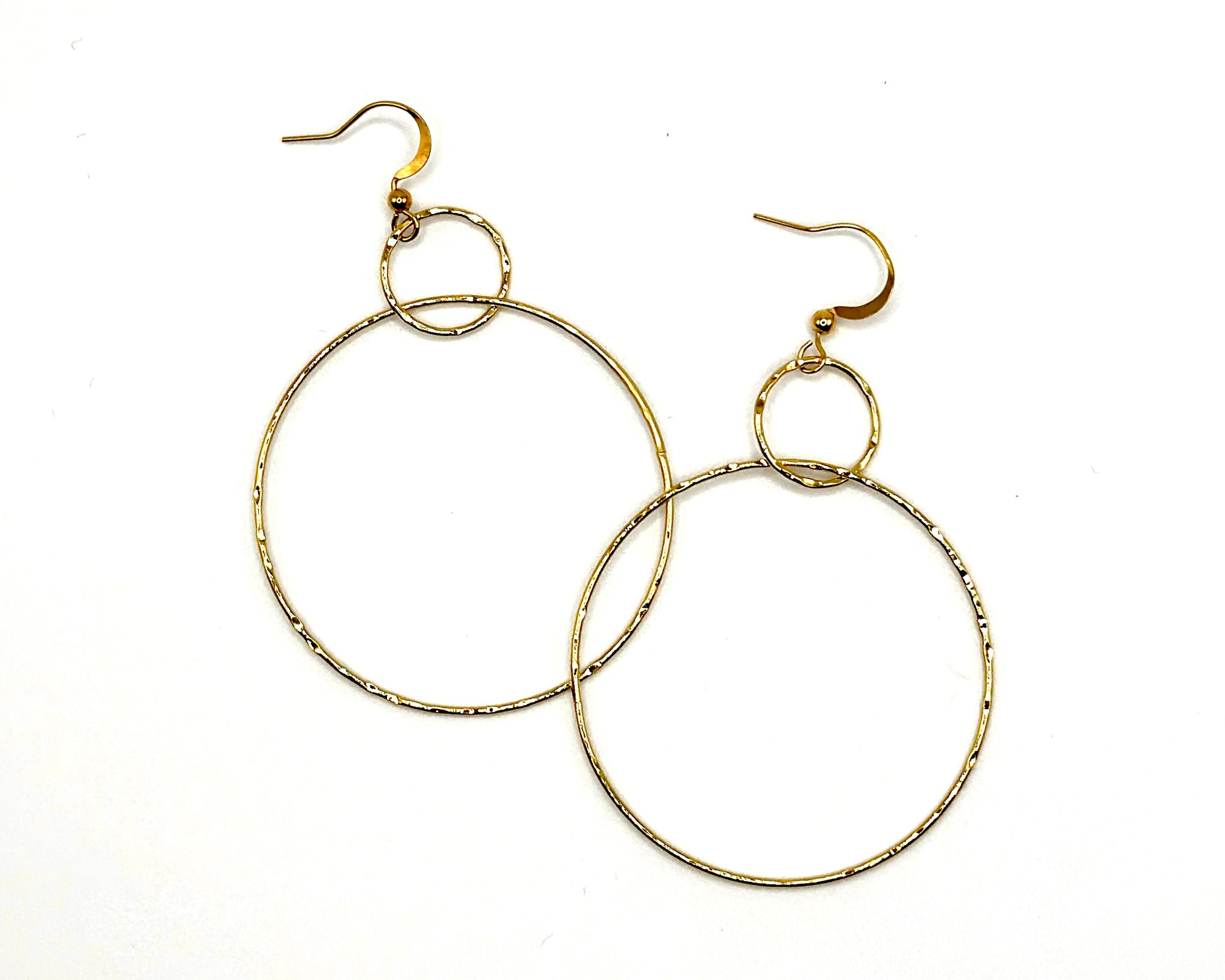 Double Hammered Hoop Earrings