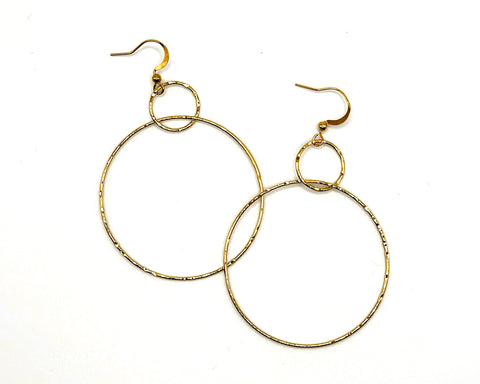 Double Hammered Hoop Earrings