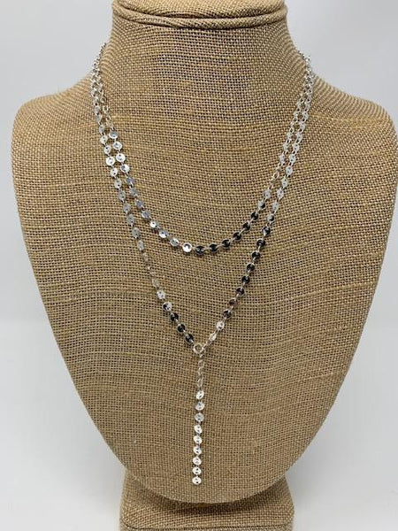 Silver Plated Lariat Necklace - Swara Jewelry